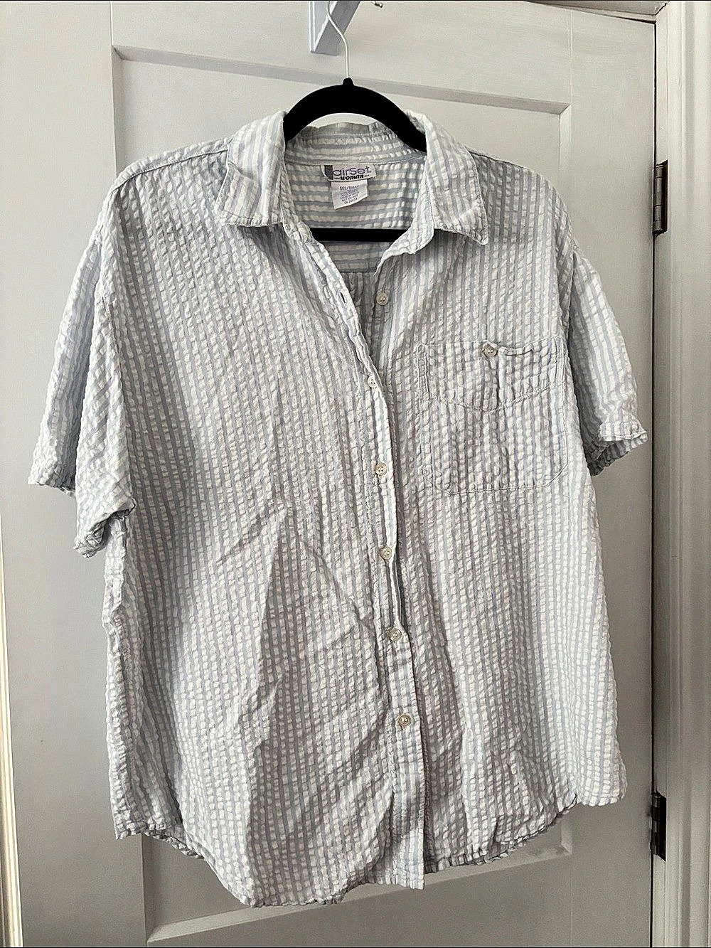 FairSet Vintage Striped Seersucker Cotton Button Down